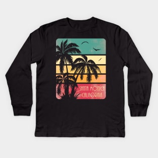 Santa Monica Vintage Summer Kids Long Sleeve T-Shirt